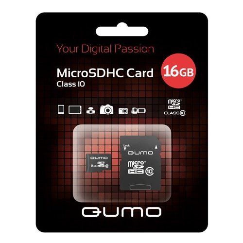 Карта памяти на 16 Гб Qumo microSD (class 10) фото 
