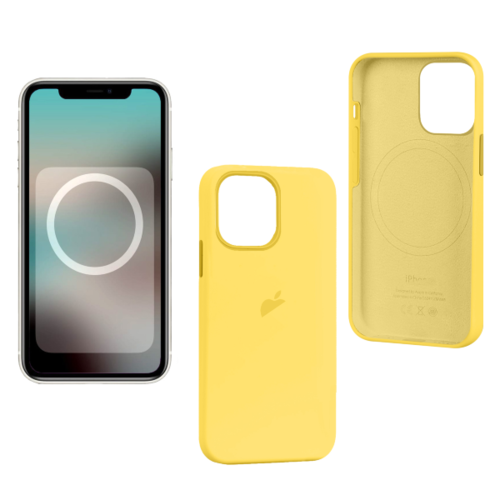 Накладка Goodcom Silicon Case iPhone 13 Pro Max (MagSafe + анимация NFC)  Lemon Zest фото 