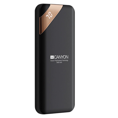 Внешний аккумулятор Canyon PB-54 Smart IC 5000mAh Black (TT2CNECPBP5B) фото 