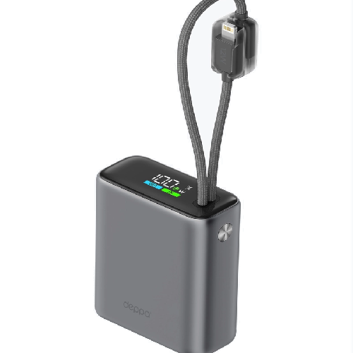 Внешний аккумулятор Deppa NRG Turbo 10000 mAh 35W цветной дисплей Grey (33719) фото 
