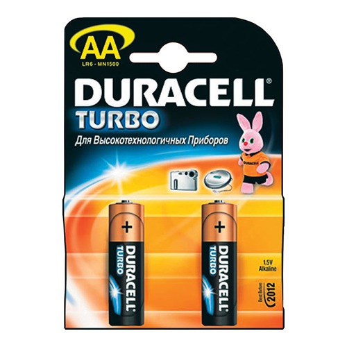 Батарейки Duracell LR6 AA Turbo (блистер 2шт.) фото 